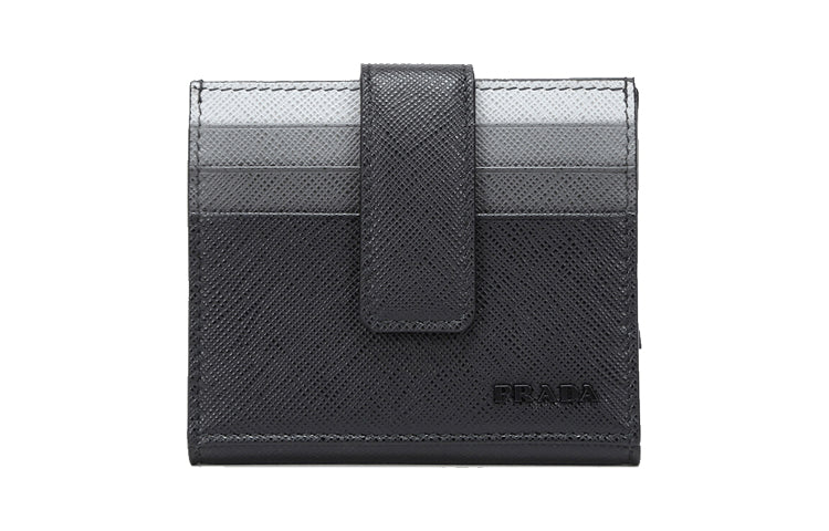 PRADA Cow Leather Wallet, Card Holder Men's Black
