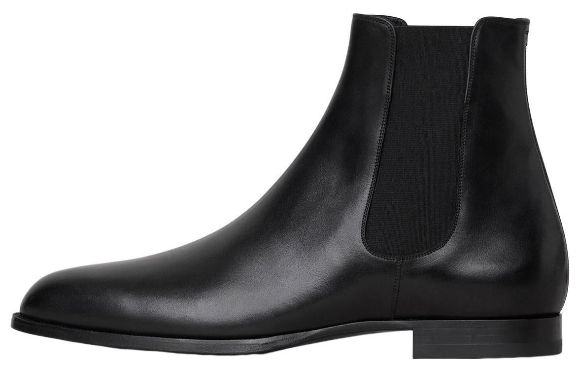 CELINE Ankle Length Chelsea Boots Men's Black