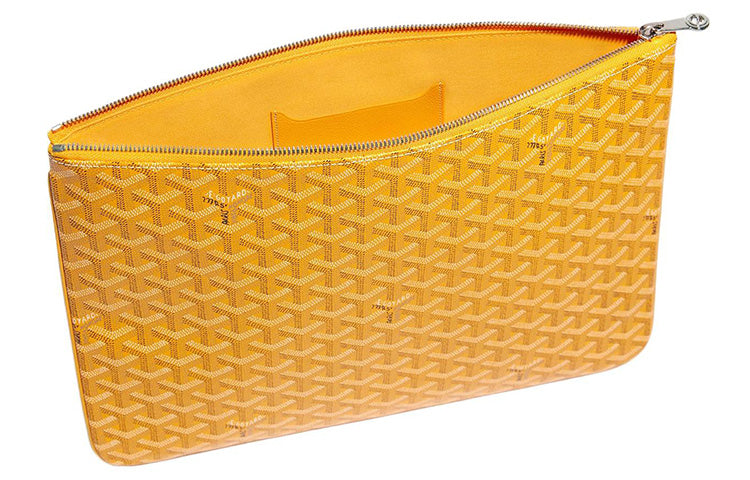GOYARD SENAT Canvas With Leather Wallet Toiletry Bag Clutch Unisex Yellow