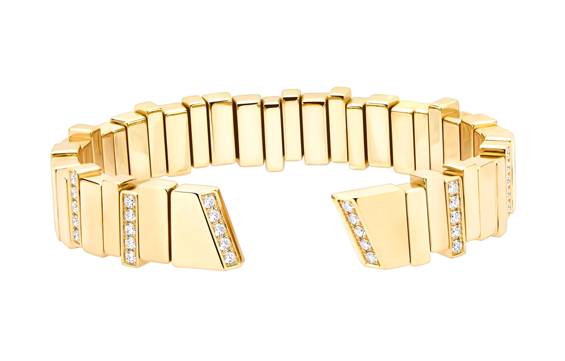 DIOR 18K Gold Diamonds Bangles Unisex Gold