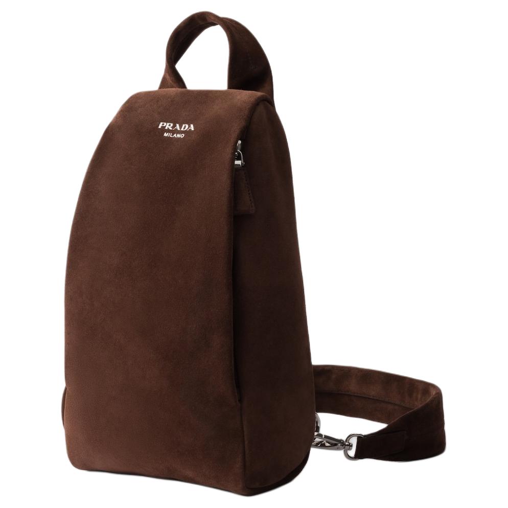 PRADA Cow Leather Sling Bag Men's Dark Brown