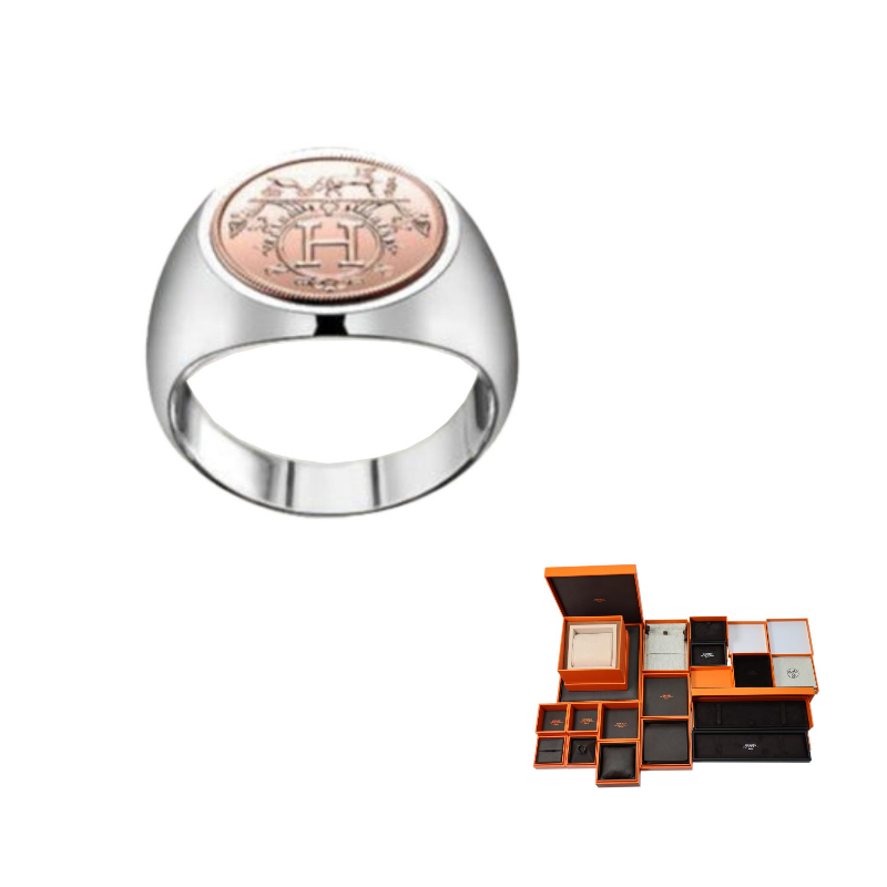 HERMES 925 Sterling Silver Rings Men's Silver