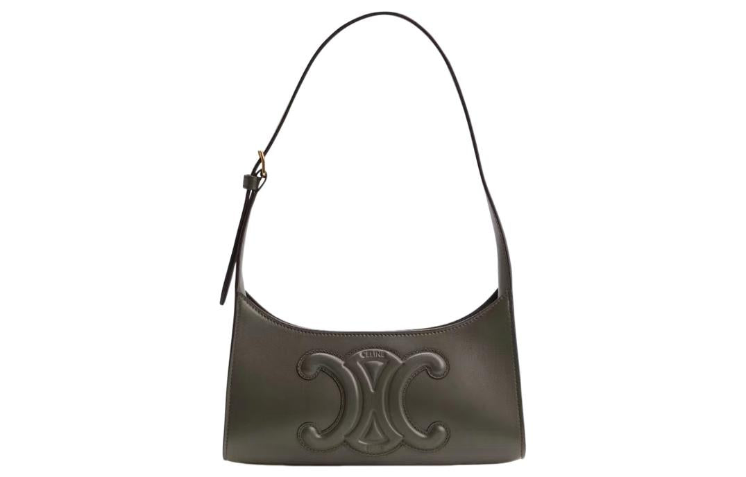 CELINE Cuir Triomphe Cow Leather Handbag, Shoulder Bag Women's Jasper