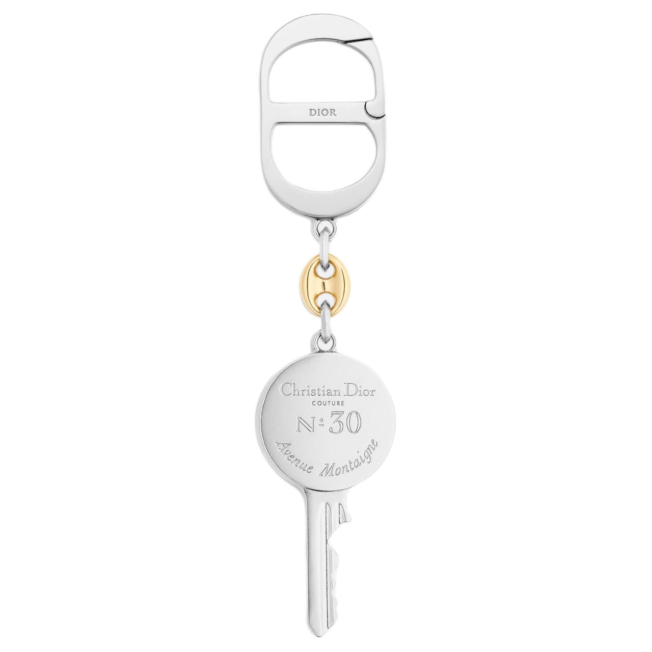 DIOR Brass Keychains Men's Silver
