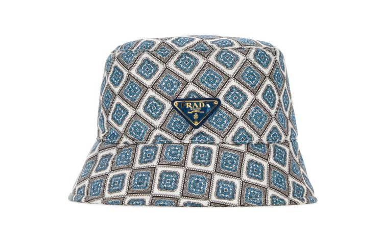 PRADA Cotton Fabric Bucket Hats Women's Blue