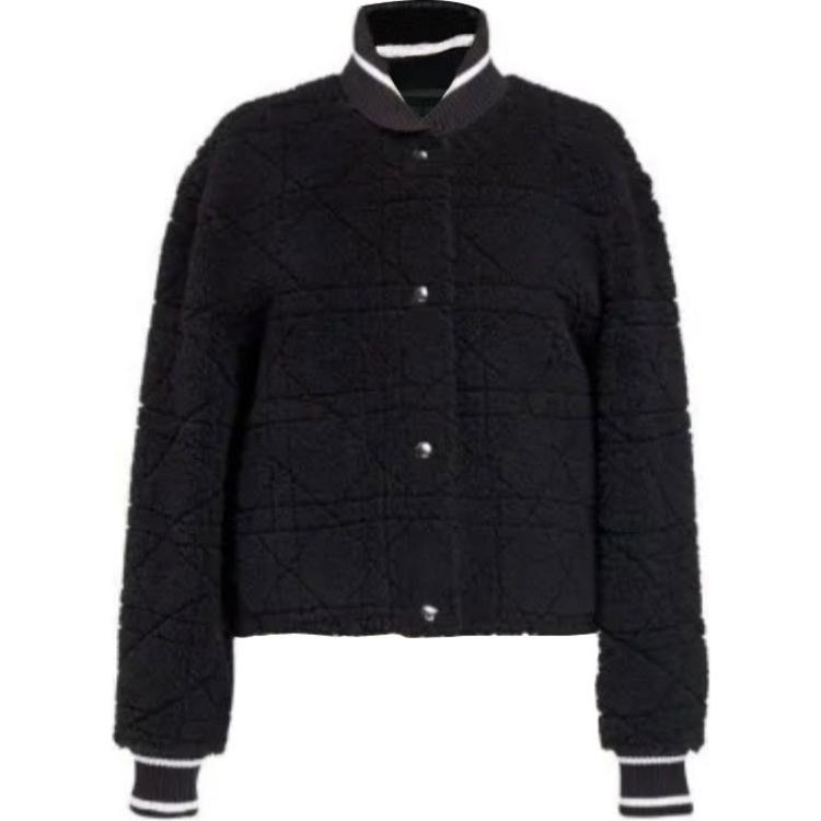 DIOR FW24 Velvet-feel Coat Women's Black