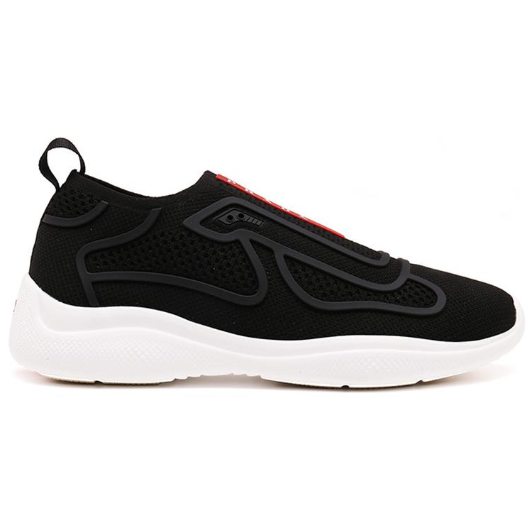 PRADA Durable Breathable Low-Top Casual Shoes Men's Black