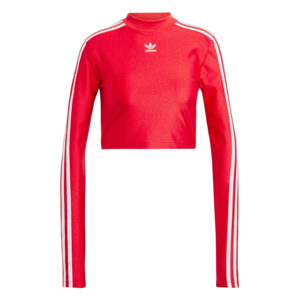 (WMNS) adidas 3-Stripes Cropped Long Sleeve T-Shirt Asia Sizing 'Red White' IR8132