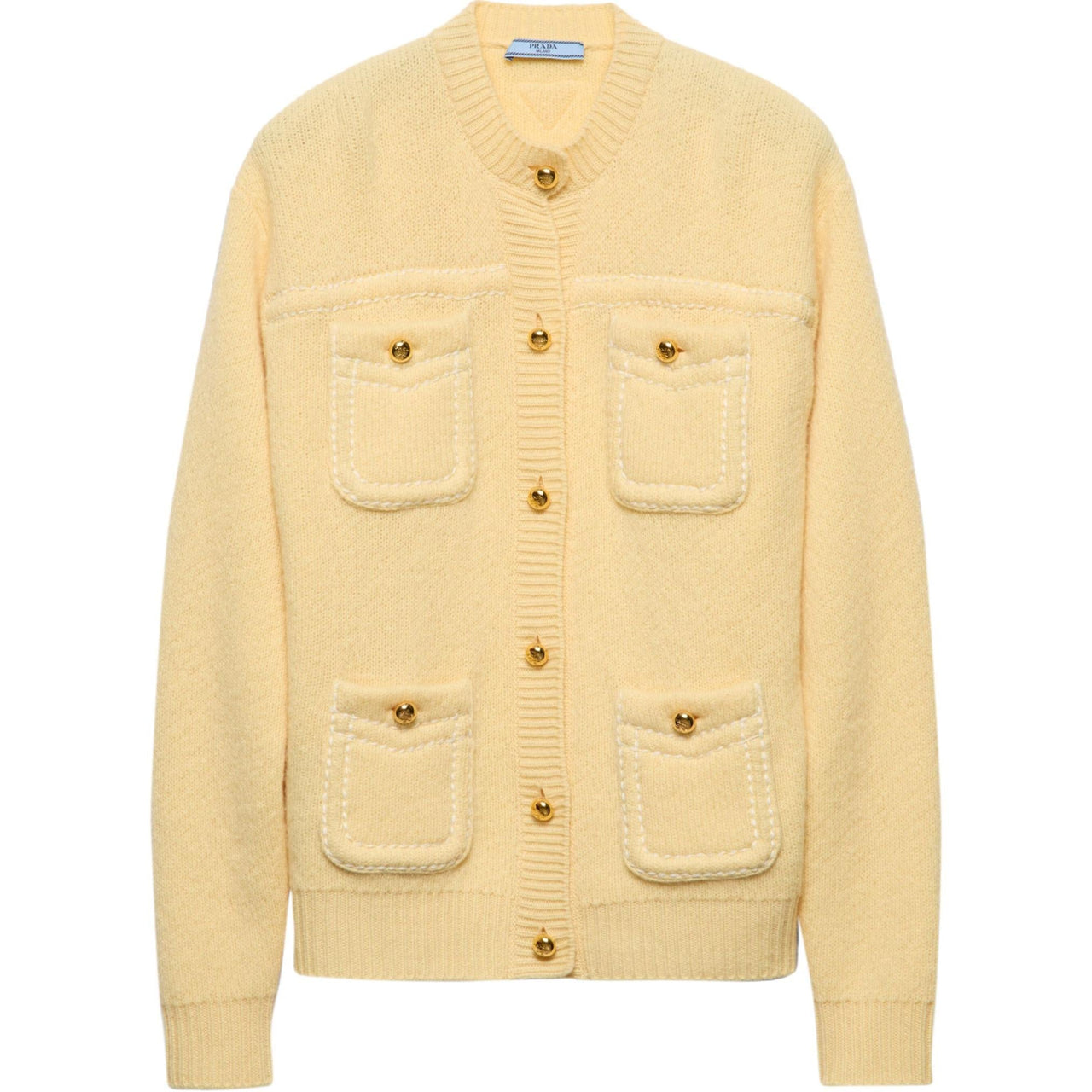 PRADA Crewneck Button-Up Cardigan