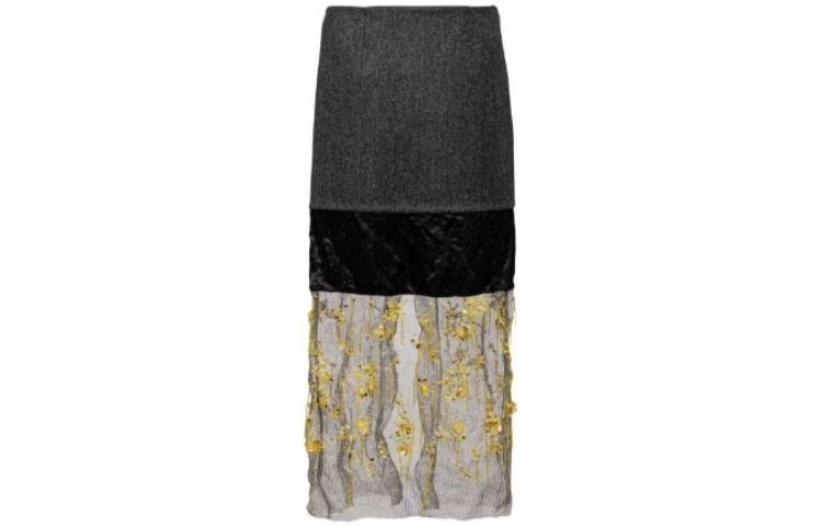 PRADA Casual Long Skirt Women's Coal Gray