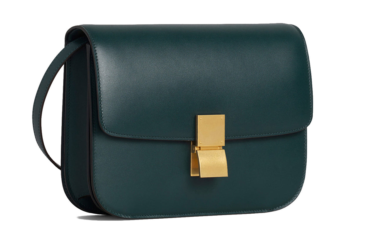 CELINE Classic Bo Polished Cow Leather Block Bag Crossbody Bag Shoulder Bag Women's Amazon Green