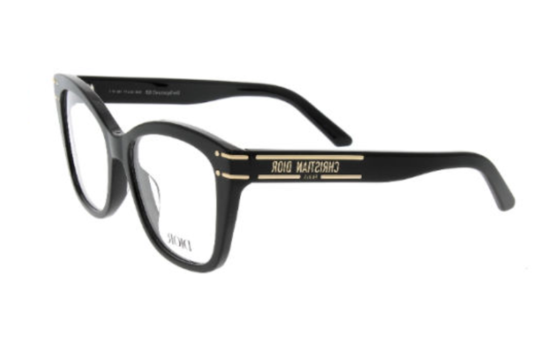 DIOR Acetate Irregular Shape Eyeglass Frames Women's Black