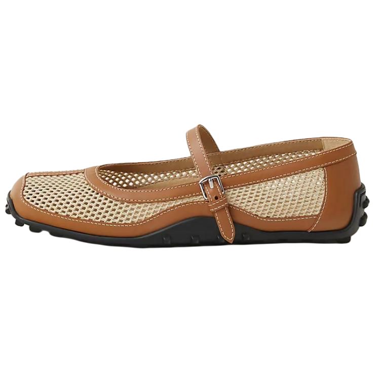 HERMES Kichu Casual Single Shoes Women's Brown