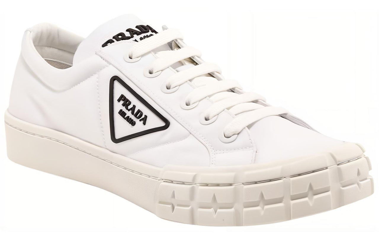 PRADA Caseta Wheel Low Top Skateboard Shoes Women's White