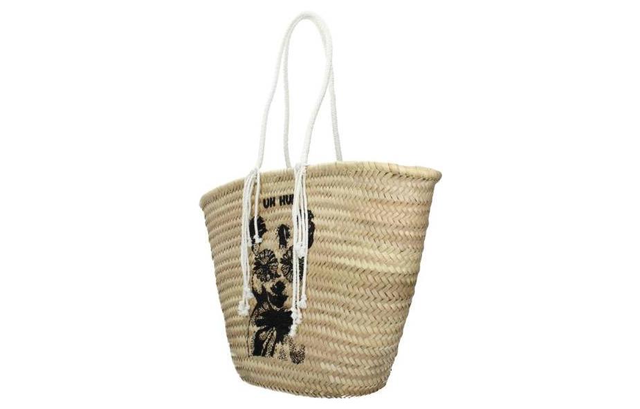 CELINE Fabric Raffia Tote Bag Shopping Bag Shoulder Bag Handbag Women's