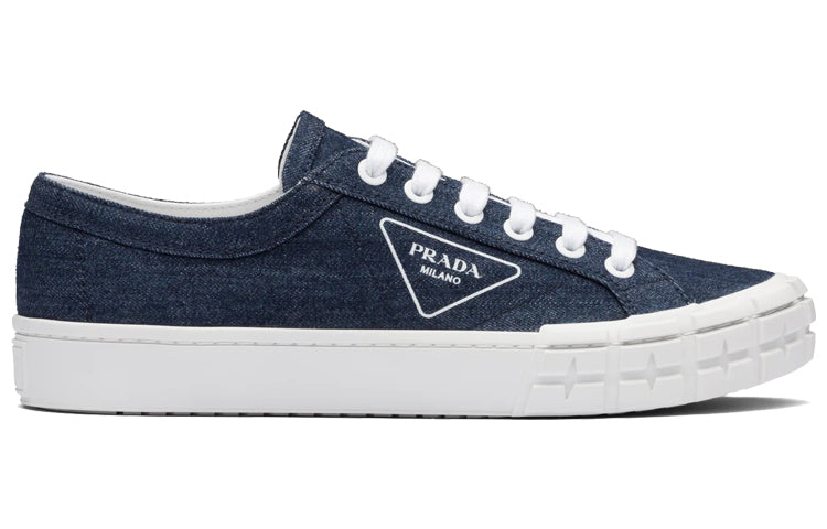 PRADA Cassetta Wheel Low Top Skateboard Shoes Men's Blue