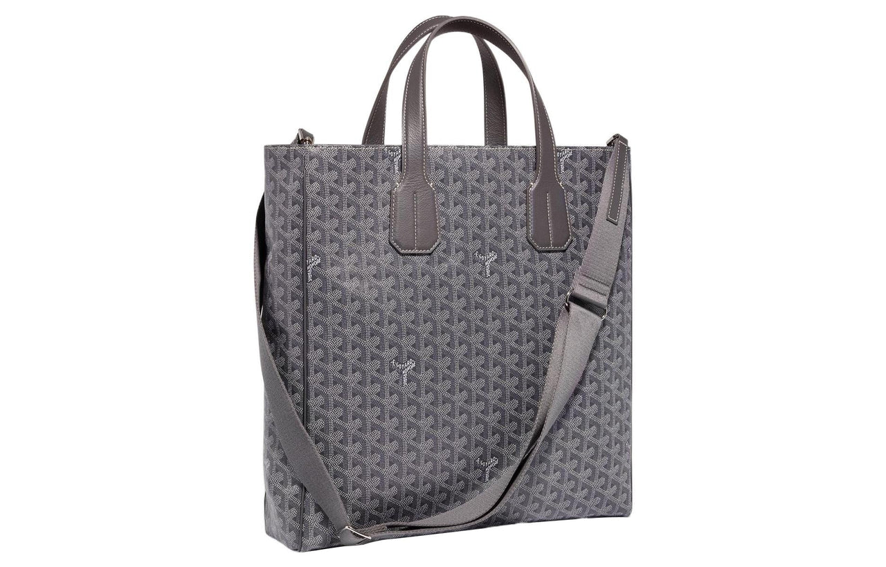 GOYARD Polyester-Cotton Blend With Clamecy Cow Leather Bag Straps Unisex Gray