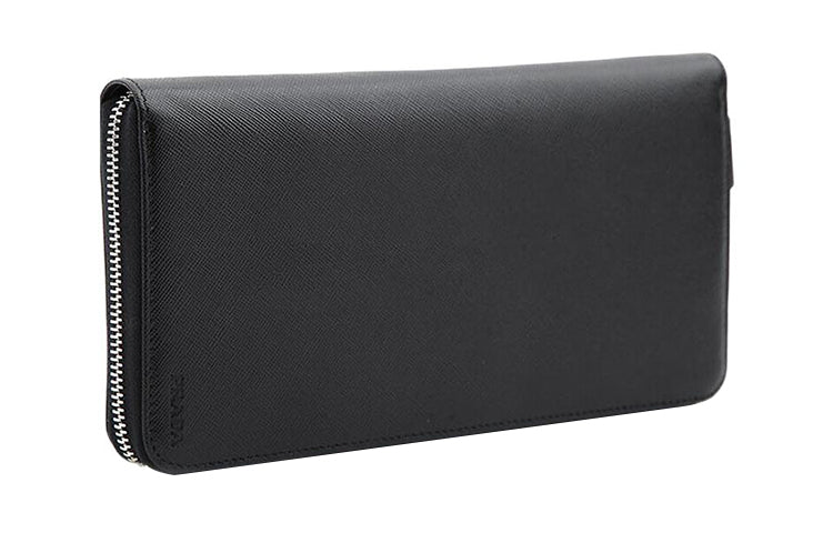 PRADA Cow Leather Clutch Wallet Unisex Black