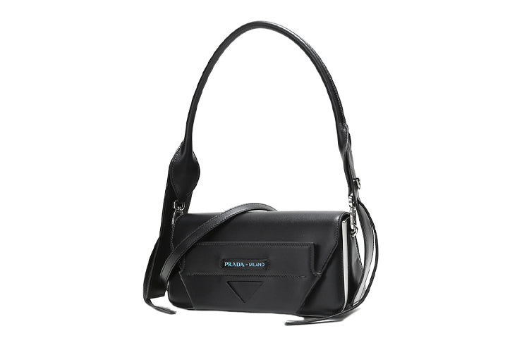 PRADA Cow Leather Handbag Shoulder Bag Crossbody Bag Women's Black