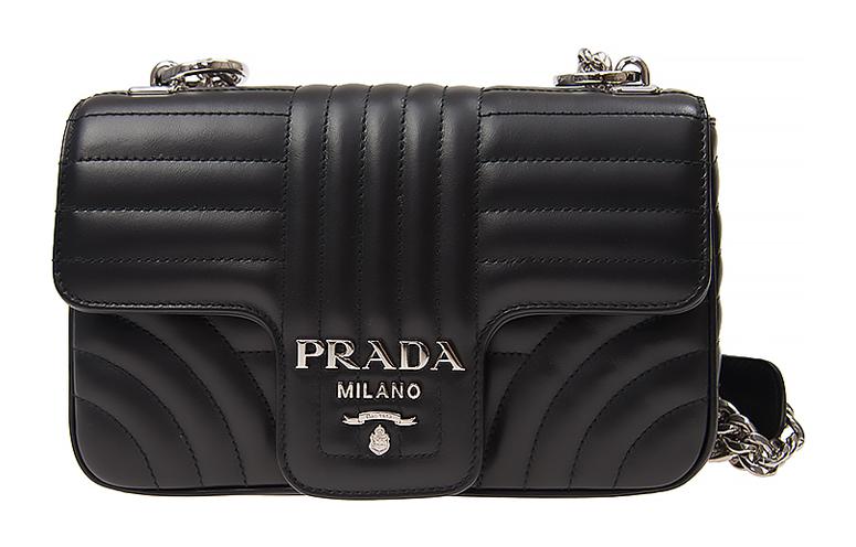 PRADA Cow Leather Portable Crossbody Bag Shoulder Bag Women's Black