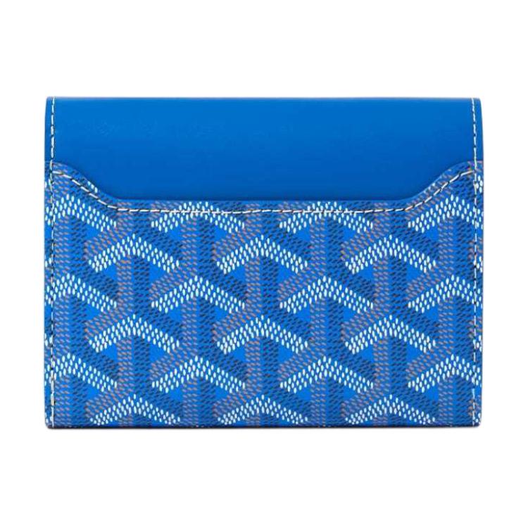GOYARD Canvas With Calfskin Wallet Unisex Sky Blue