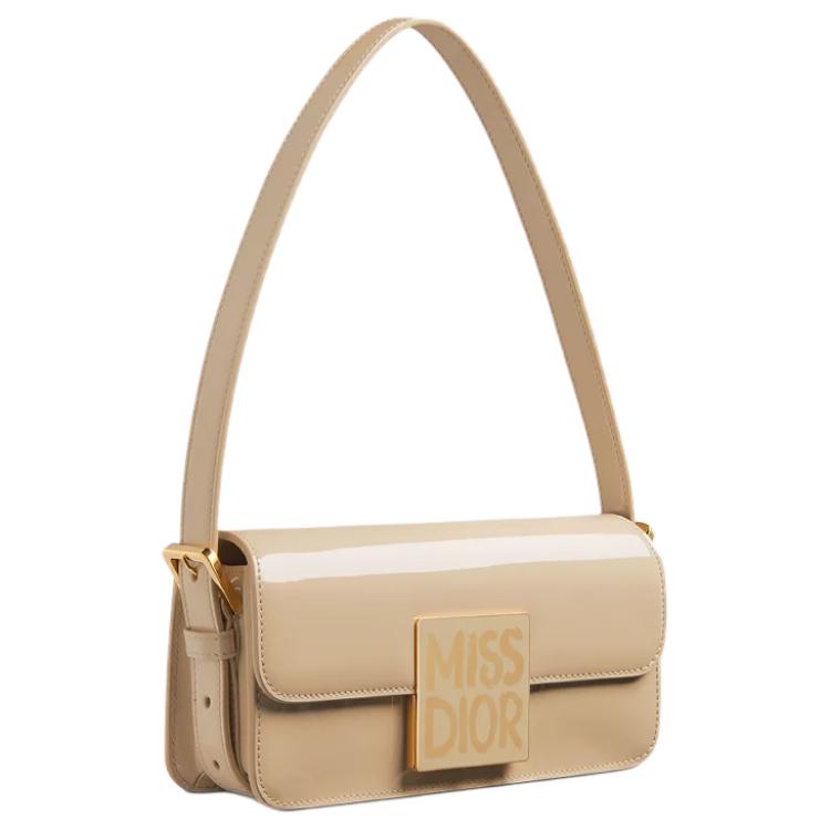 DIOR Miss Dior Cow Leather One Shoulder Handbag Women's Rope Beige