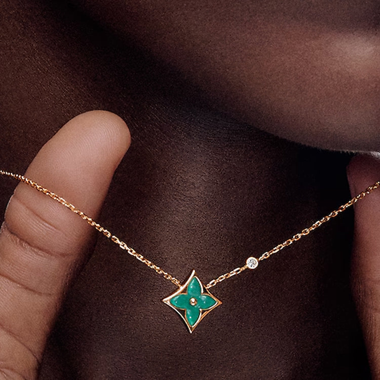 LOUIS VUITTON Color Blossom Bb Star Pendant Yellow Gold Amazonite And Diamond