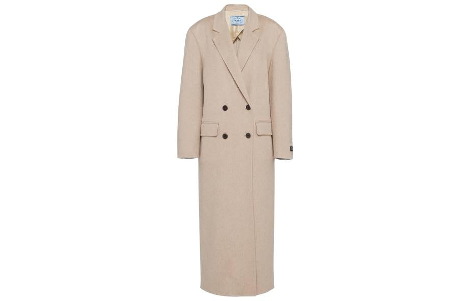 PRADA Double breasted Velour Cashmere Coat
