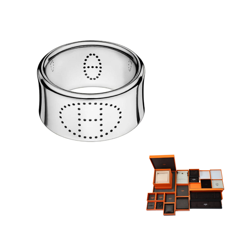 HERMES 925 Sterling Silver Rings Men's Silver