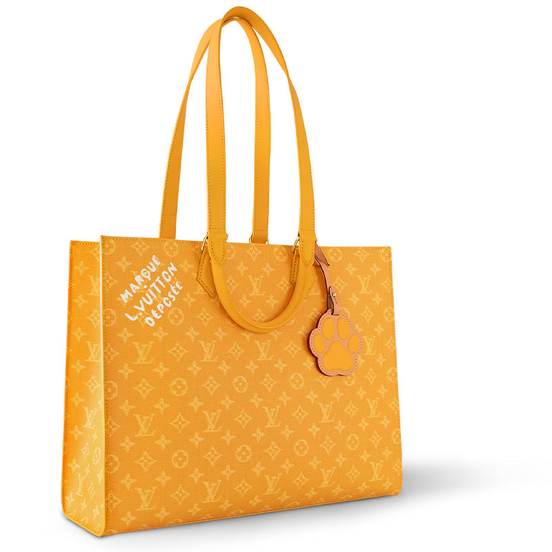 LOUIS VUITTON Sac Plat Monogram Heritage Coated Canvas Tote Bag Shopping Bag Shoulder Bag Handbag Men's Orange
