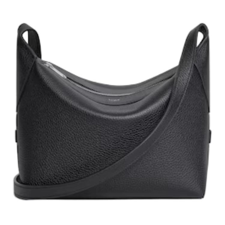 CELINE Calfskin Shoulder Bag Trumpets Women's Black