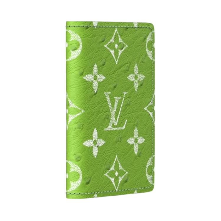 LOUIS VUITTON Pocket Organizer Leather Card Holder Men's Green