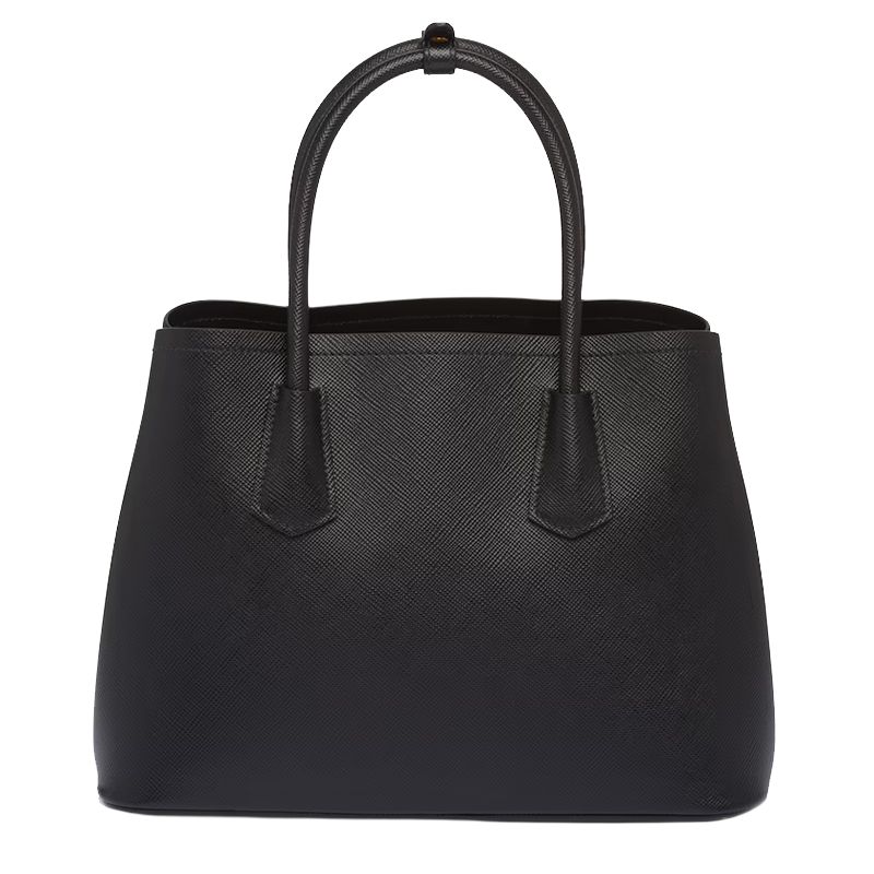 PRADA Double Saffiano Leather Tote Bag, Shopping Bag, Shoulder Bag, Crossbody Bag, Handbag Small Size Women's Black