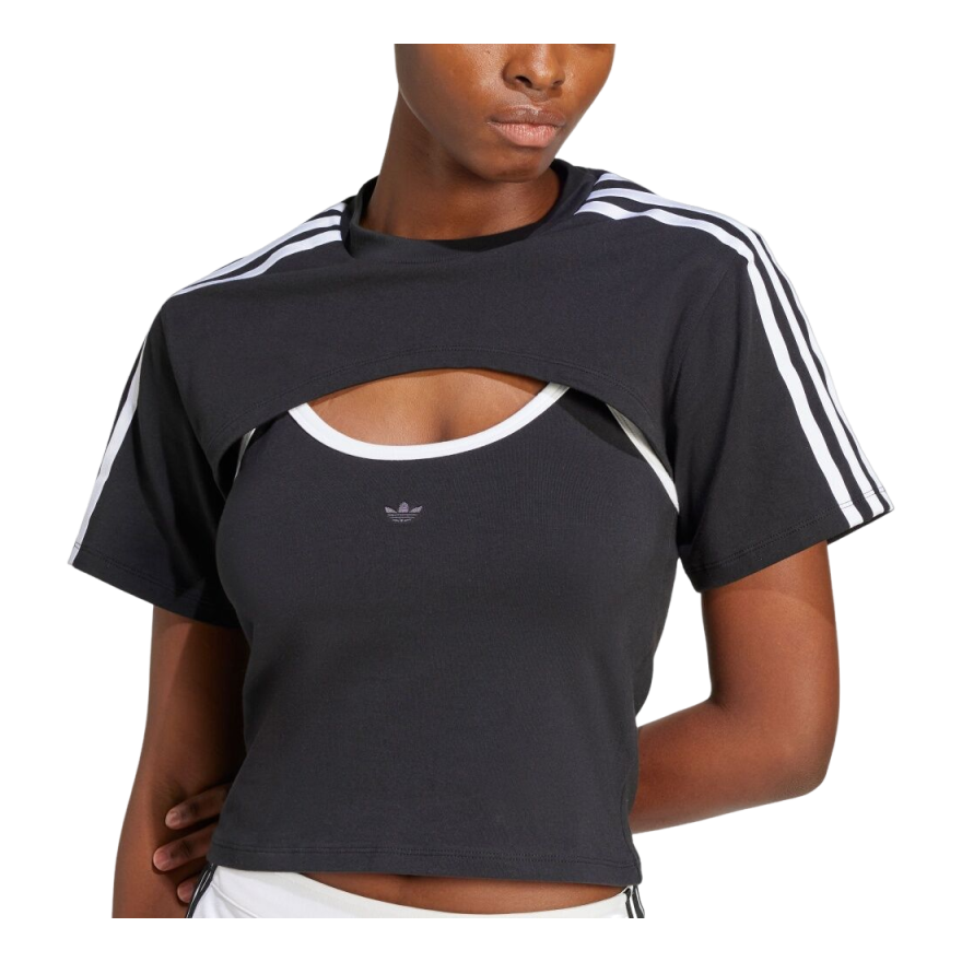 (WMNS) adidas Two-piece Short-Sleeved Top Asia Sizing 'Black' JD0042
