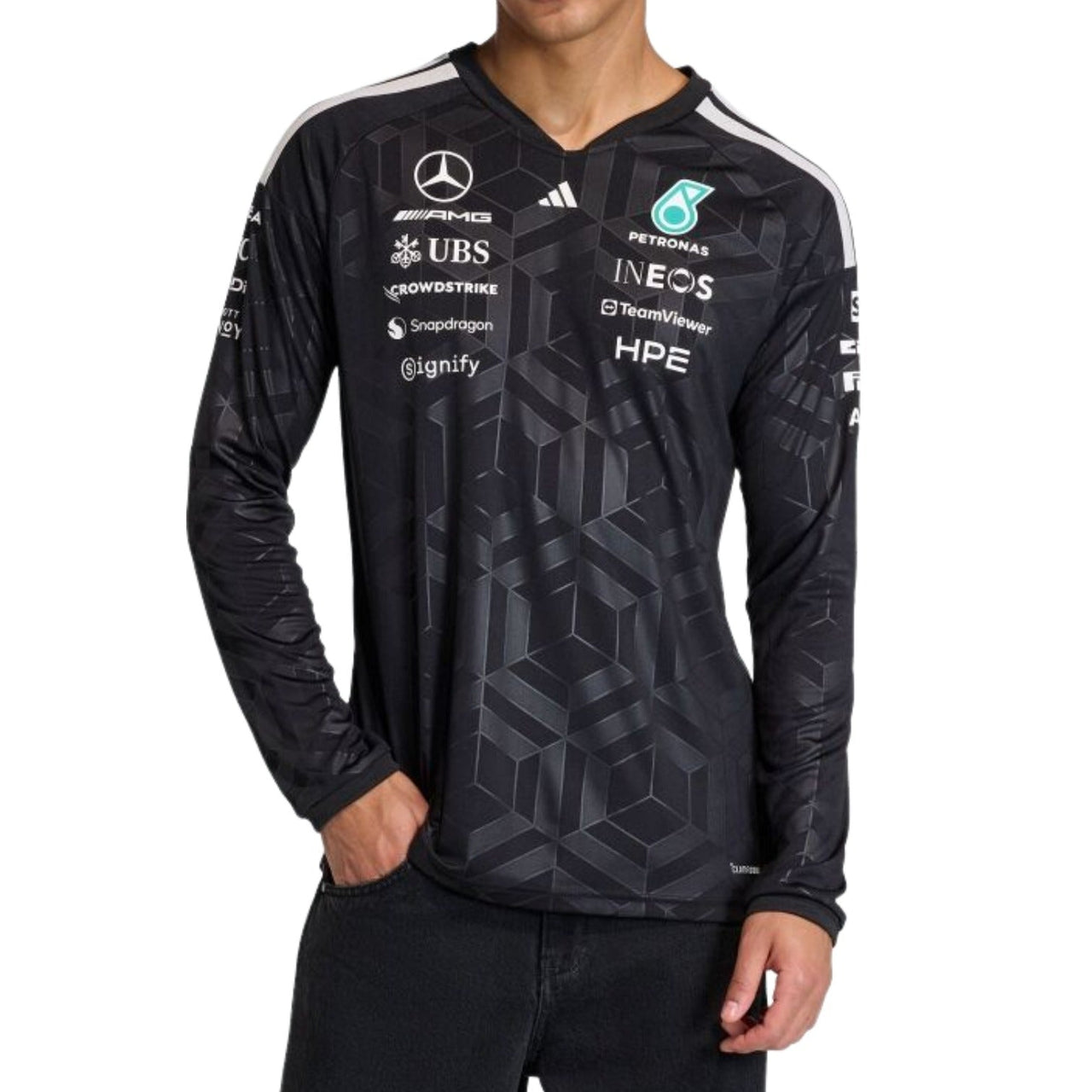 adidas x Mercedes AMG Petronas Formula 1 Longsleeve Team Driver Jersey 'Black' KF0148