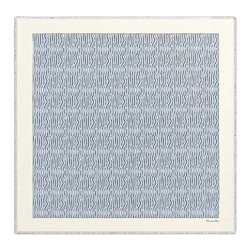 DIOR Sheep Wool Shawls Women's Light Blue