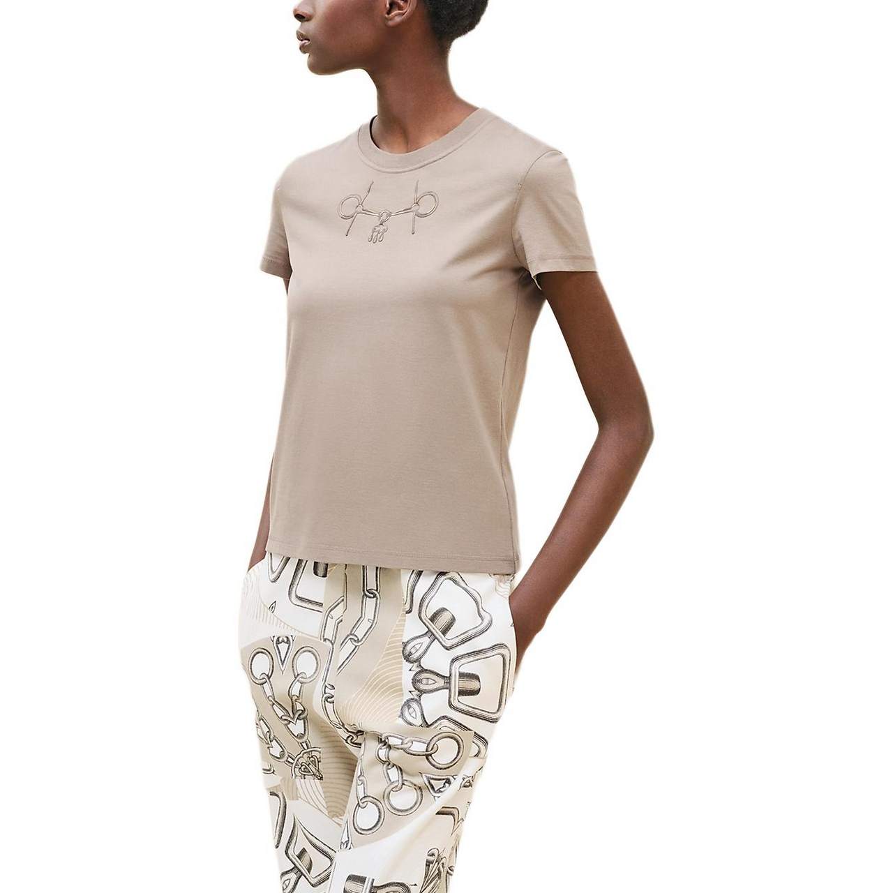 HERMES T-Shirts Women's Gray