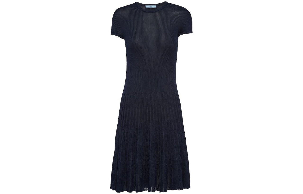 PRADA Crewneck Knitted Midi Dress