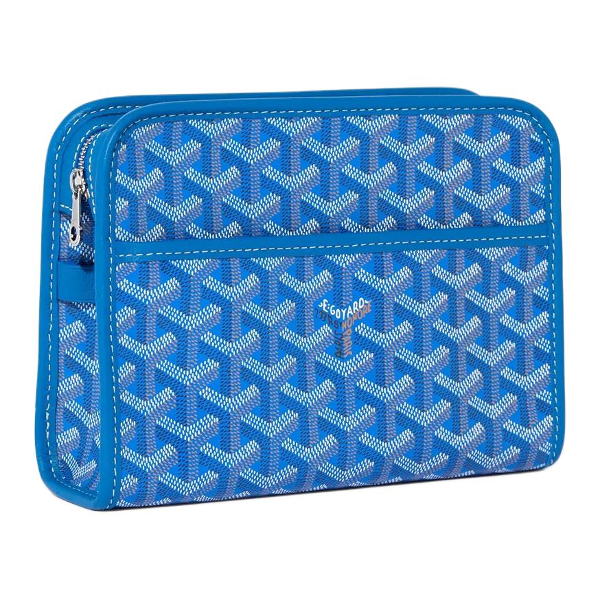 GOYARD JOUVENCE Canvas With Leather Toiletry Bag Small Size Unisex Blue