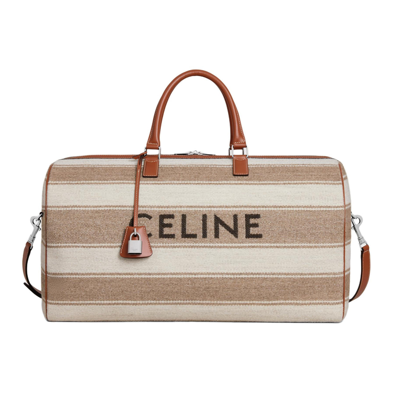 CELINE Calfskin Handbag, Shoulder Bag, Crossbody Bag, Travel Bag Large Size Men's Light Umber