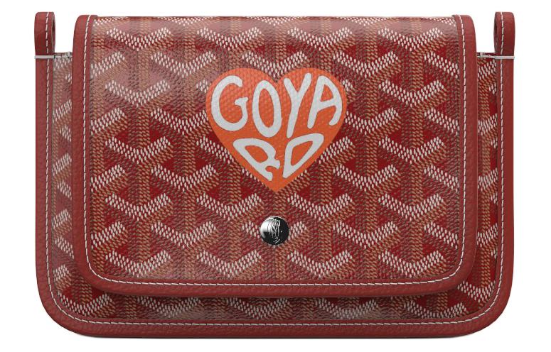 GOYARD Plumet Canvas With Leather Envelope Bag Crossbody Bag Shoulder Bag Unisex Red And Orange Small Heart