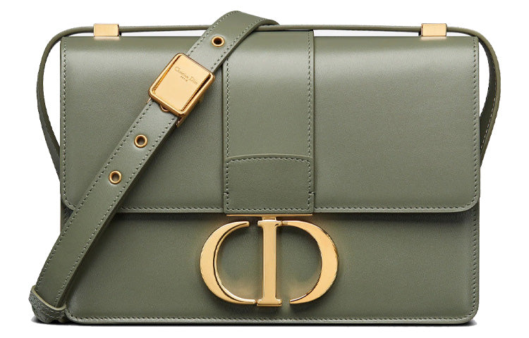DIOR 30 Montaigne Collection Smooth Cow Leather Box Bag, Shoulder Bag, Crossbody Bag Women's Pine Green Color