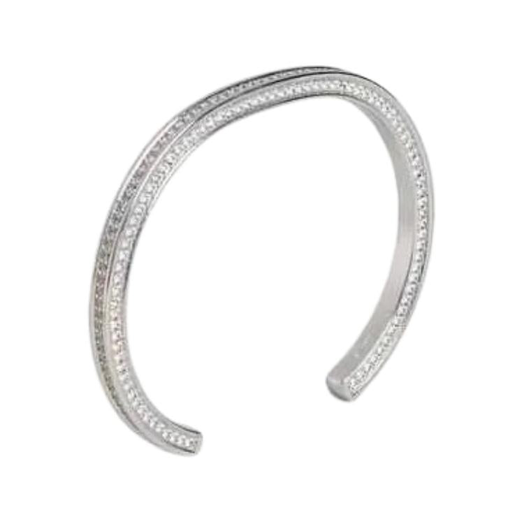 CELINE Rhinestone, Metal Bangles Women's Silver
