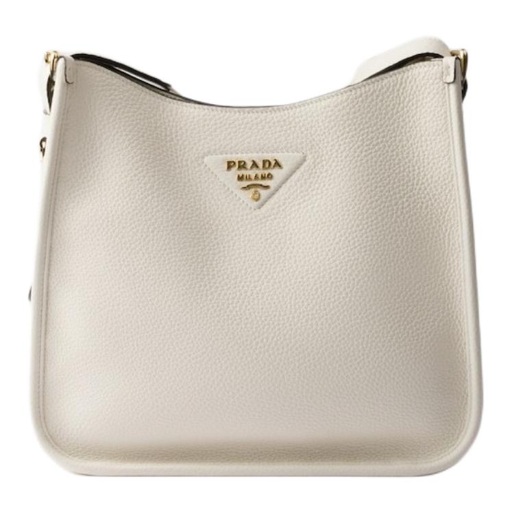 PRADA Cow Leather Crossbody Bag Shoulder Bag Medium Size Women's White