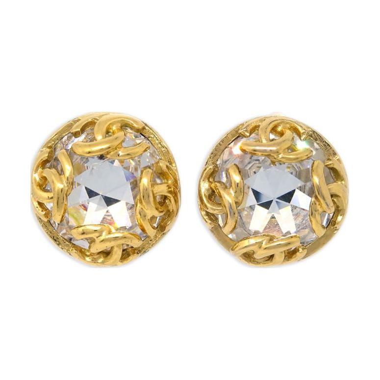 CHANEL 1995 Button Clip on Earrings