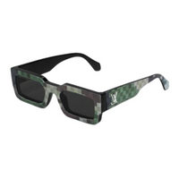 LOUIS VUITTON Acetate Metal Square Sunglasses Men's Multicolor