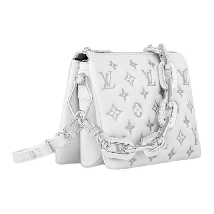 LOUIS VUITTON Coussin Lambskin One Shoulder Handbags Women's White