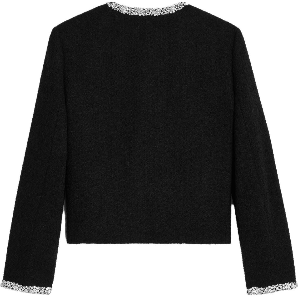 CELINE SS23 Knitted Fabric Cardigan Women's Black