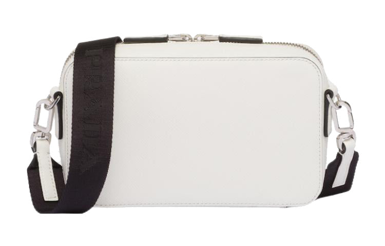 PRADA Brique Leather Crossbody Bag Shoulder Bag Men's White