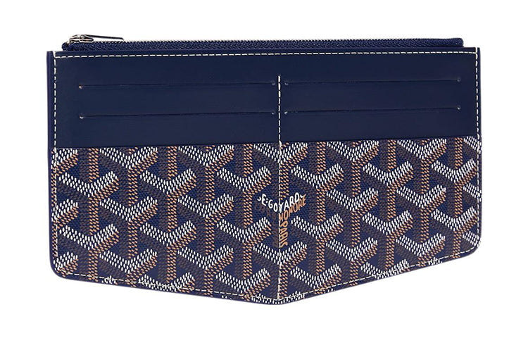 GOYARD Insert Louise Canvas With Leather Wallet Unisex Marine Blue